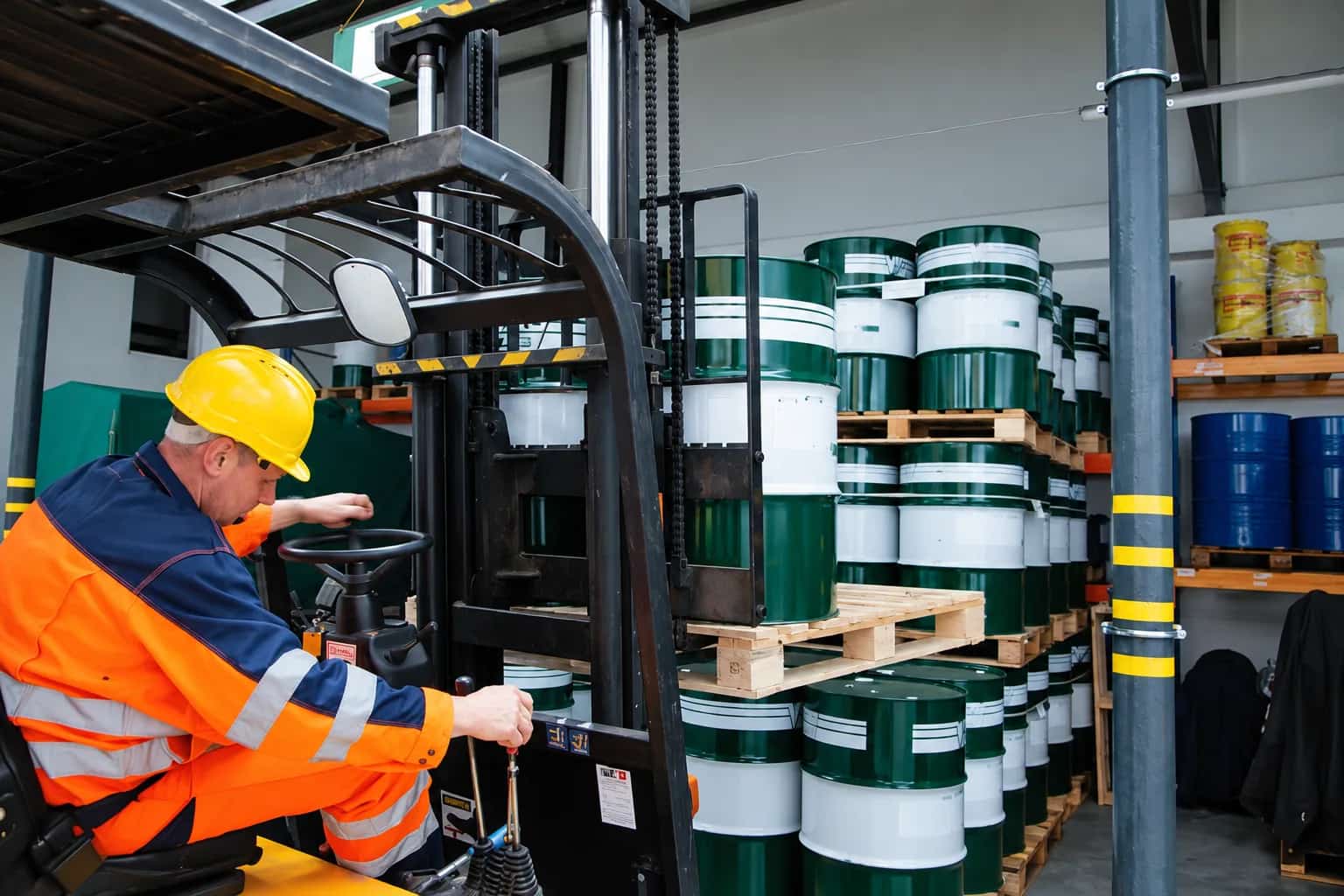 Przemysłowa instalacja włókiennicza w zakładzie produkcyjnym