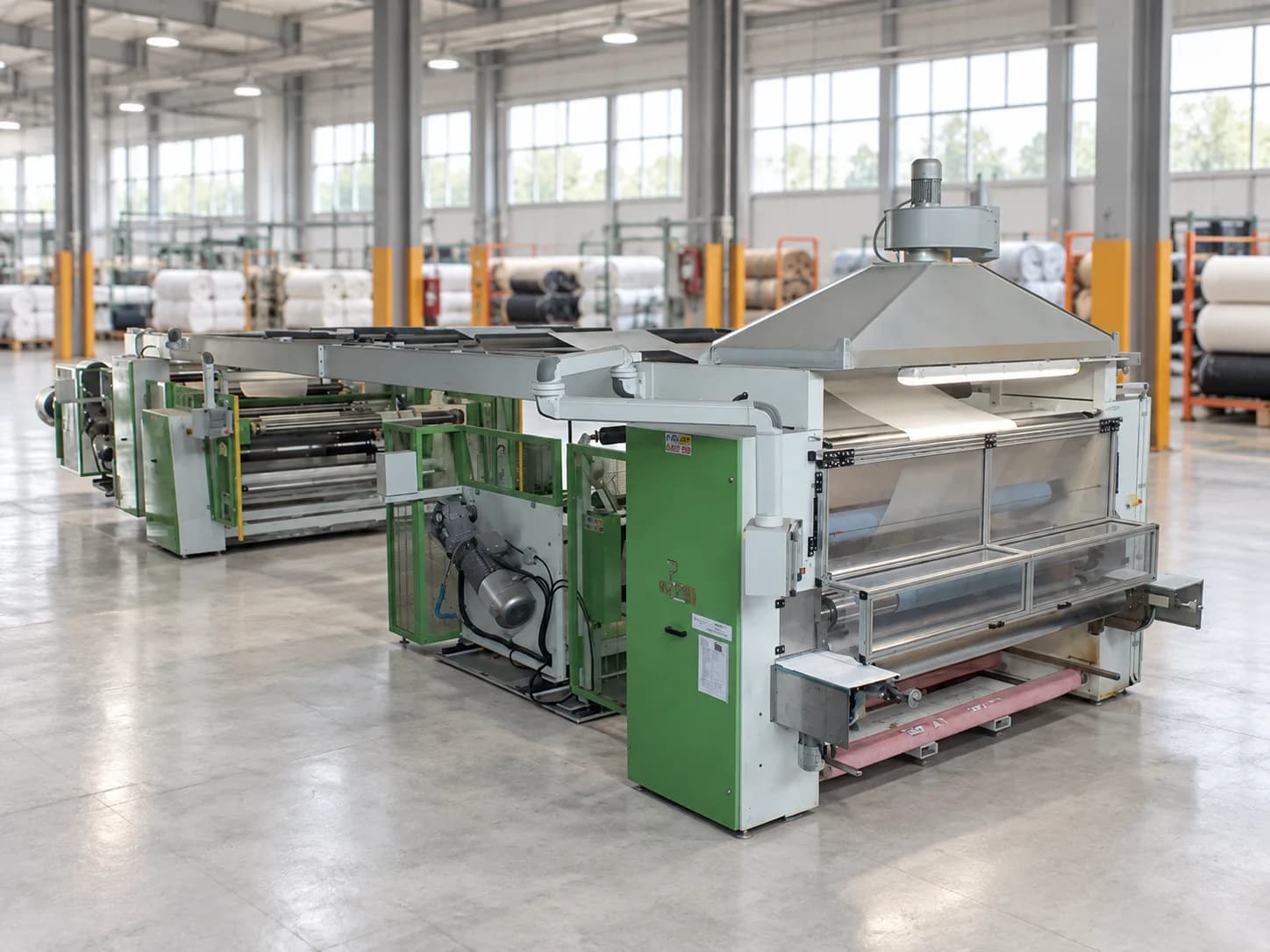 Promatex line for laminating textile materials