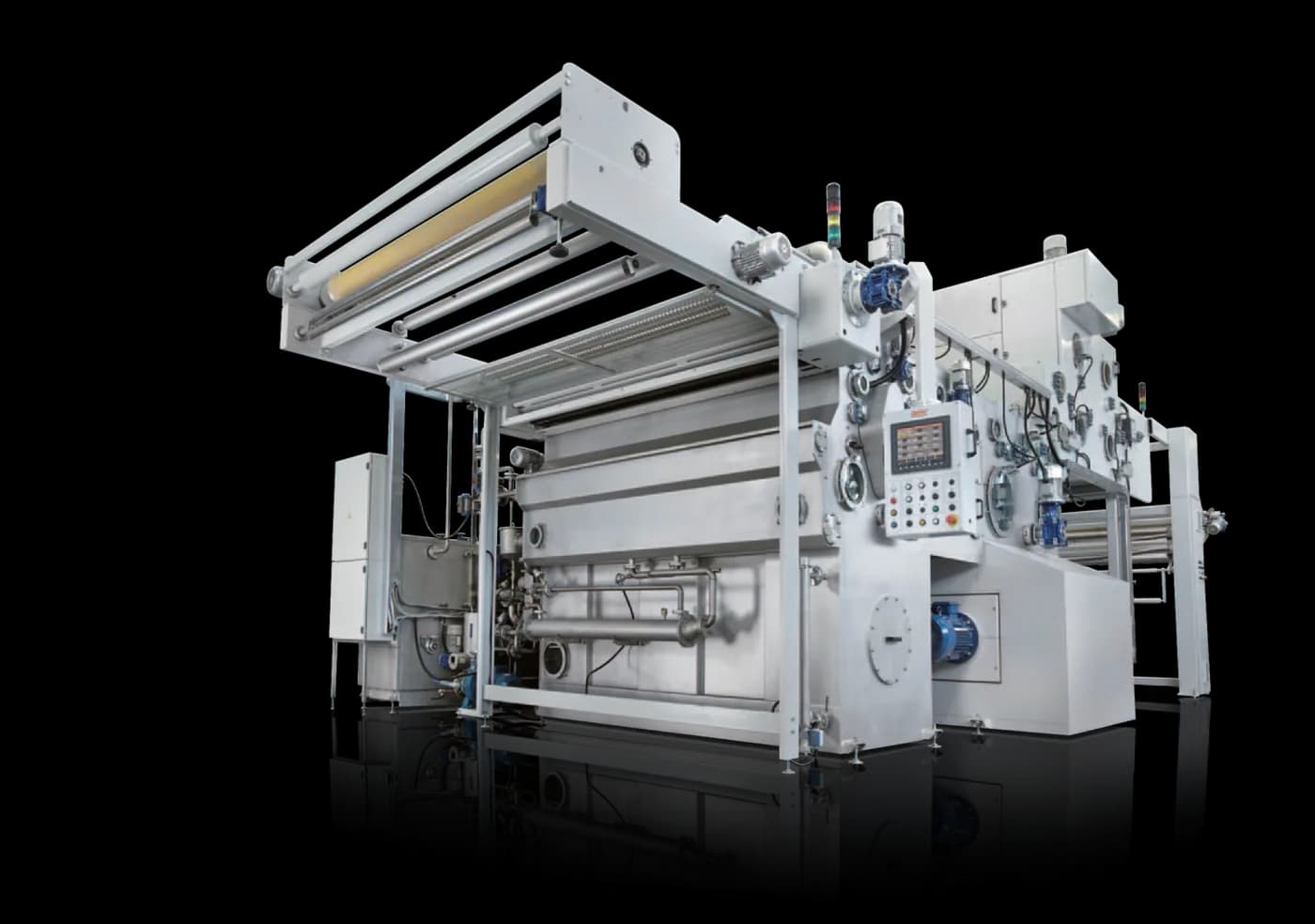 Lafer DISSOLVA machine for waterless de-oiling and preparation of fabrics